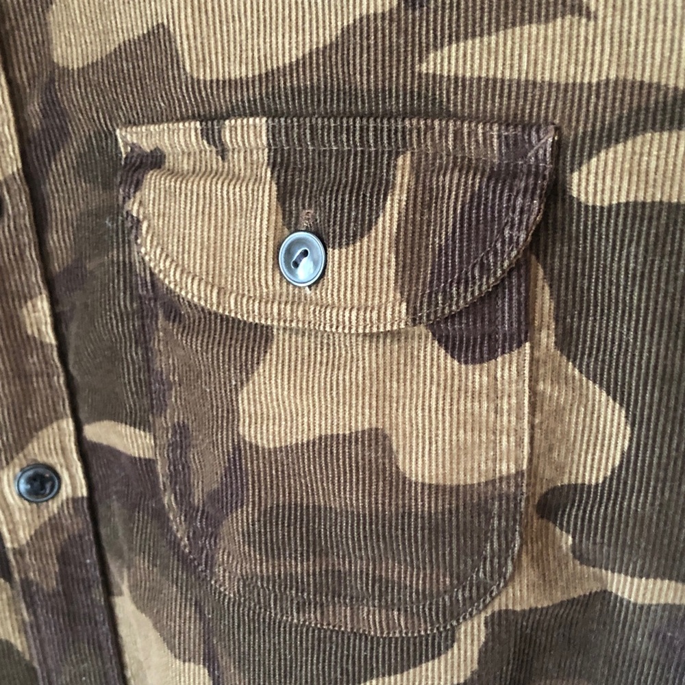 J Crew Men's Camouflage Button-Up Shirt Jacket - Brown Camo